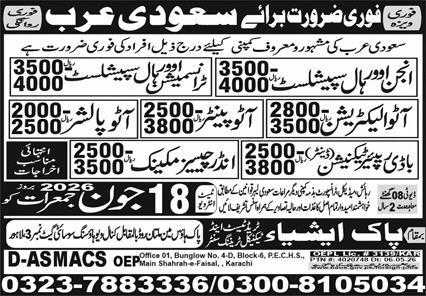 Workshop jobs in saudi arabia 2026