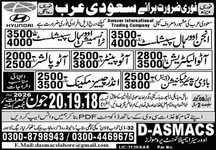 Hyundai company job vacancies in Saudi Arabia 2026
