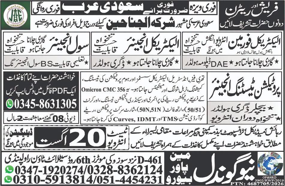 Al Janahin Company Saudi Arabia Jobs 2026