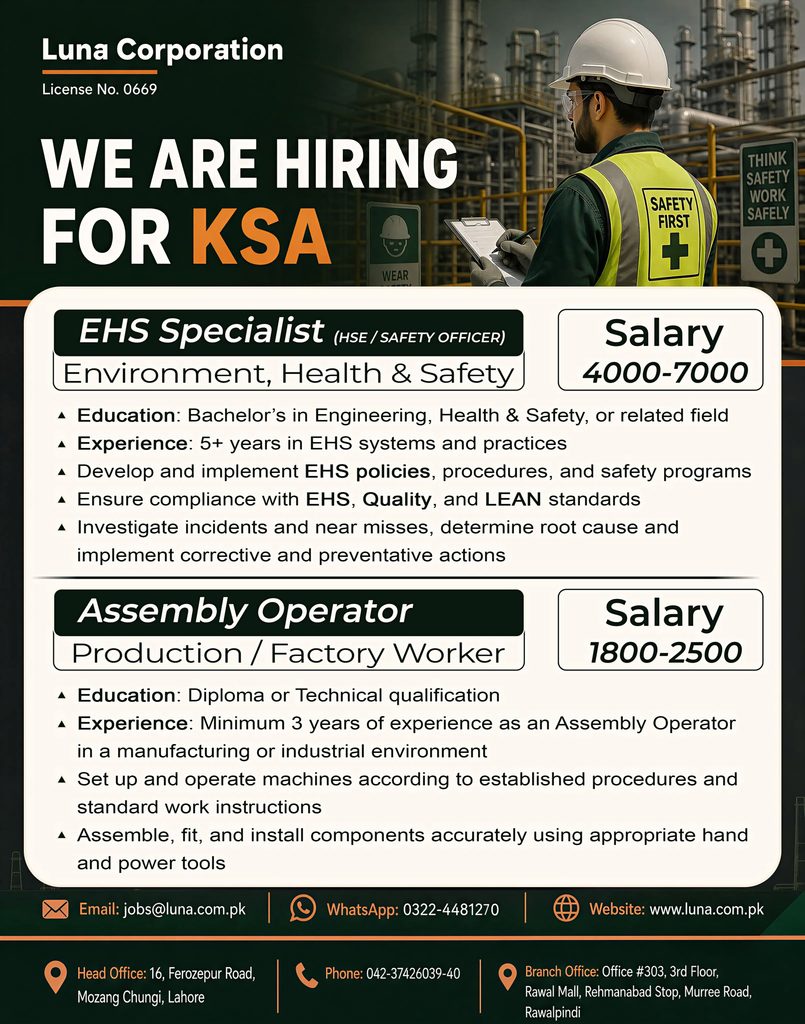 Safety Jobs in Riyadh Saudi Arabia 2026