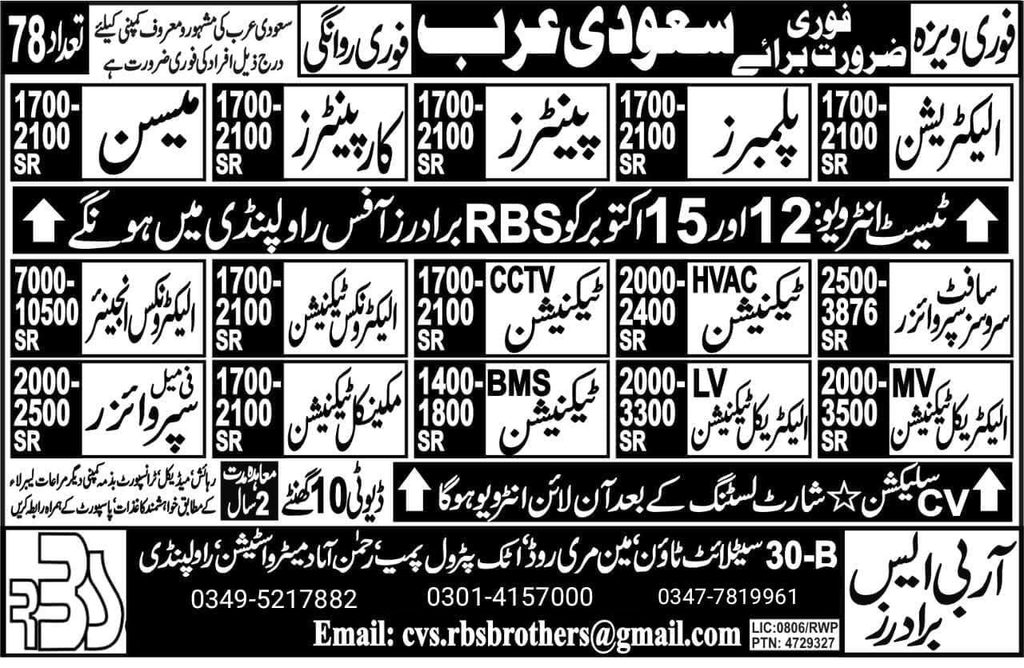 Plumbing Jobs in Riyadh Saudi Arabia 2026