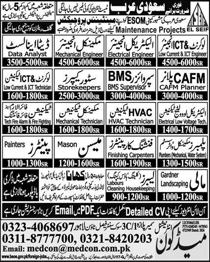 El Saif Company Job Vacancies in Riyadh saudi arabia 2026
