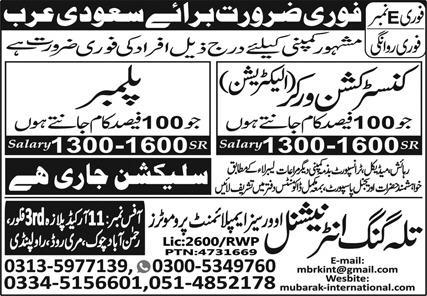 Construction Company Job Vacancies in Riyadh 2026